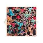 CarolynArt 100% selyem (Twill) kendő, Kolibri II.  90x90cm