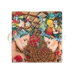 CarolynArt 100% selyem (Twill) kendő, Univerzum csodái II. 90x90cm