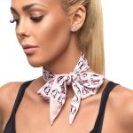 CarolynArt 100% selyem (Pes) kendő, Brand kolibrivel (fehér)  6X96cm - Image 4