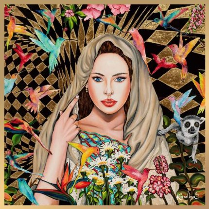 CarolynArt 100% selyem kendő, FöldAnya - Silk Twill  90x90cm