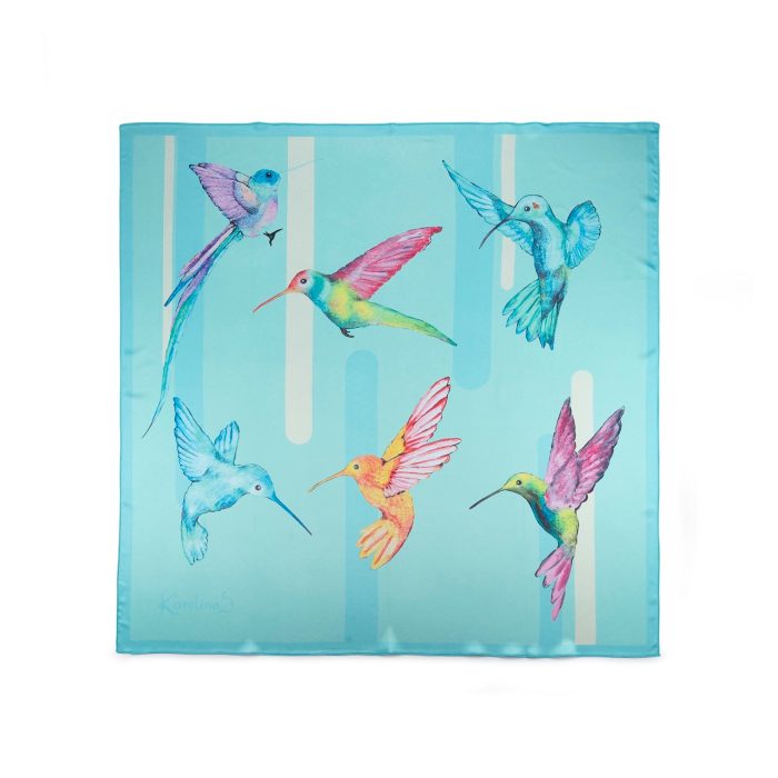 CarolynArt Díszpárna huzat - Kolibrik blue 50x50 cm - Image 1