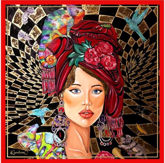 CarolynArt 100% selyemkendő -  90x90cm - 01-109 - Image 1