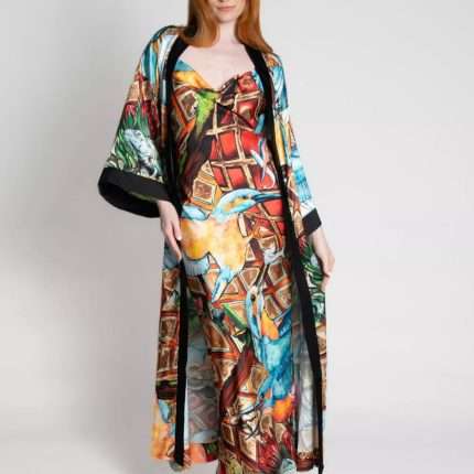 Selyem CarolynArt Kimono Jégmadár kollekció