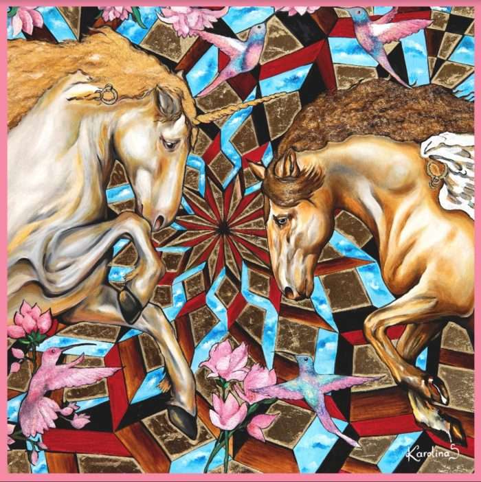 CarolynArt 100% selyemkendő -  90x90cm - 01-113 - Image 1