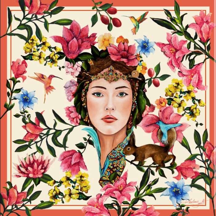 CarolynArt 100% selyemkendő -  90x90cm - 01-117 - Image 1