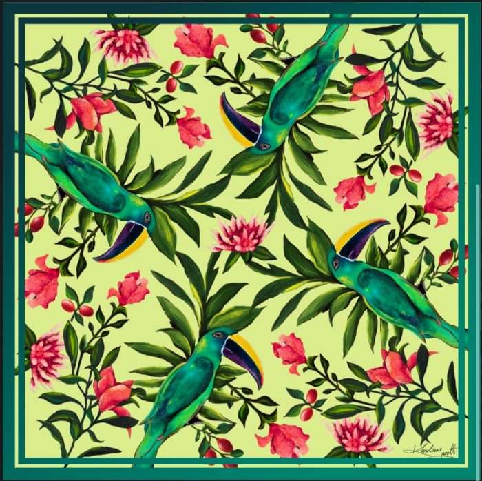 CarolynArt 100% selyemkendő -  90x90cm - 01-121 - Image 1