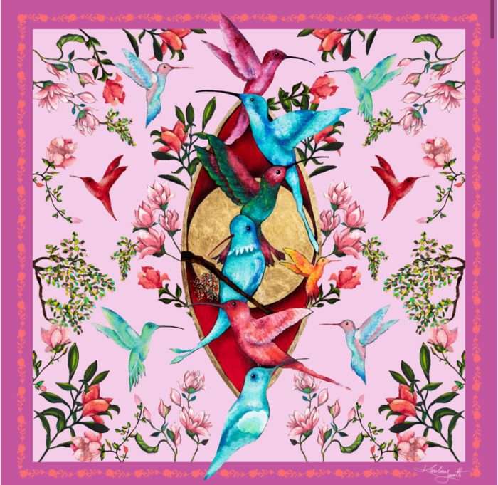 CarolynArt 100% selyemkendő -  90x90cm - 01-137 - Image 1